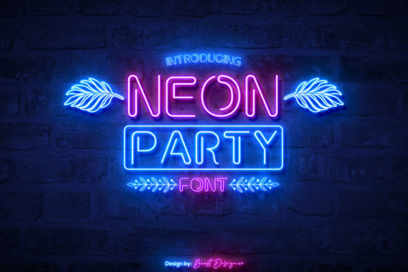 Neon Party Font: A Nostalgic Choice for Design Projects