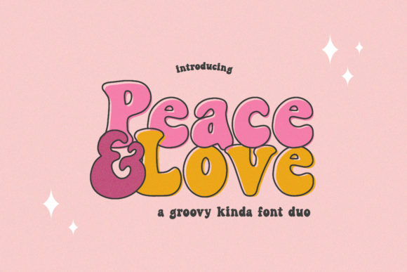 Peace and Love: A Fun and Retro Styled Display Font for Children-Themed Designs