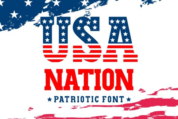 USA Nation: A Patriotic Display Font for 4th of July Crafting Projects